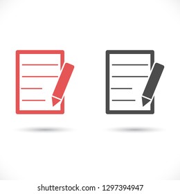 Pictograph of note icon. Vector  Eps 10 