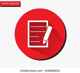 Pictograph of note icon. Vector Eps 10 . Lorem Ipsum Flat Design
