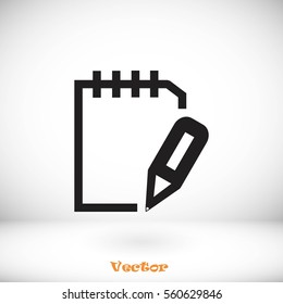 Pictograph of note icon, Vector EPS 10 illustration style