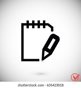 Pictograph of note icon, Vector EPS 10 illustration style