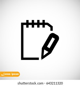 Pictograph of note icon, Vector EPS 10 illustration style