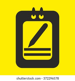 Pictograph of note icon yellow background