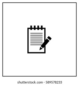 Pictograph Of Note Vector Icon.