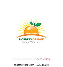 Pictograph of orange fruit for template logo, icon, and identity vector designs