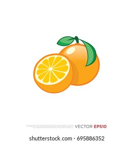 Pictograph of orange fruit for template logo, icon, and identity vector designs