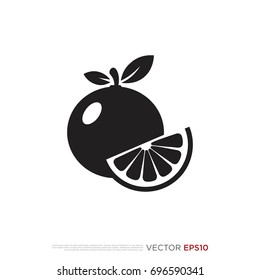 Pictograph of orange fruit for template logo, icon, and identity vector designs