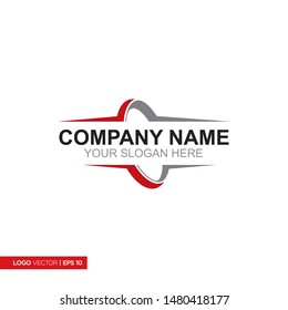 Pictograph of orbit ring swoosh in red color for icon, logo and identity designs