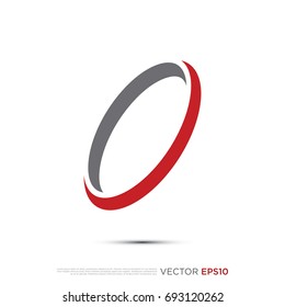 Pictograph of orbit ring swoosh in red color for icon, logo and identity designs
