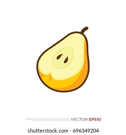 Pictograph of pear fruit for template logo, icon, and identity vector designs