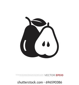 Pictograph of pear fruit for template logo, icon, and identity vector designs