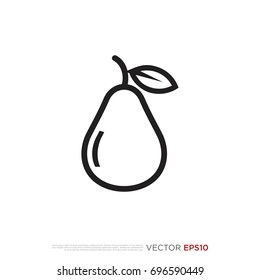 Pictograph of pear fruit for template logo, icon, and identity vector designs