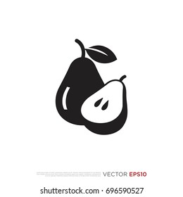 Pictograph of pear fruit for template logo, icon, and identity vector designs