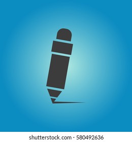 Pictograph of Pencil. Flat vector illustration in black on white background.