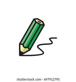 Pictograph of pencil for template logo, icon, and identity vector designs