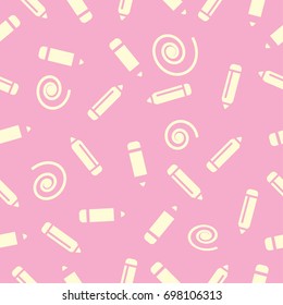 Pictograph of pencils seamless pattern for background or illustrations vector design