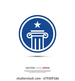 Pictograph of pillar for icon, logo and identity designs