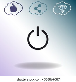 Pictograph of power vector icon.