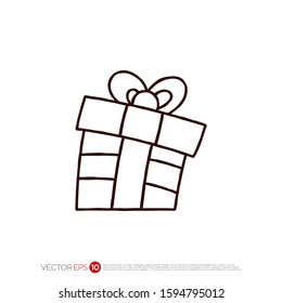 Pictograph of present or gift for template logo, icon, and identity vector designs.