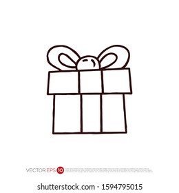 Pictograph of present or gift for template logo, icon, and identity vector designs.