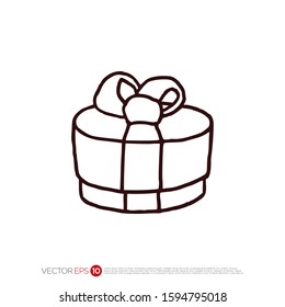Pictograph of present or gift for template logo, icon, and identity vector designs.