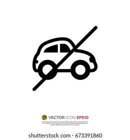 Pictograph of prohibited from using car  for icon, logo and identity designs