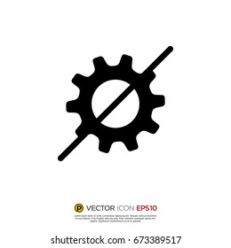 Pictograph of prohibited from using gear  for icon, logo and identity designs