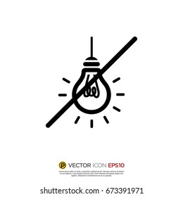 Pictograph of prohibited from using light for icon, logo and identity designs