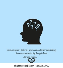 Pictograph of question mark and man