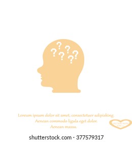 Pictograph of question mark and man