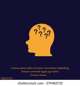 Pictograph of question mark and man