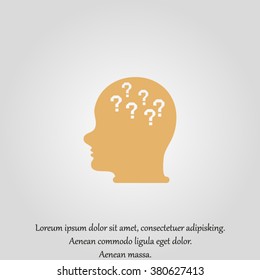 Pictograph of question mark and man