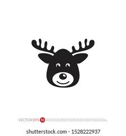 Pictograph of reindeer for template logo, icon, and identity vector designs.