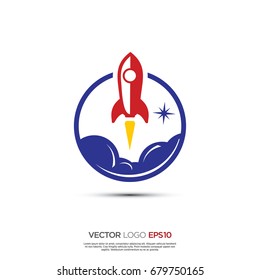 Pictograph of rocket launch for icon, logo and identity design