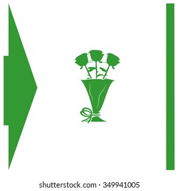 Pictograph of rose vector icon.