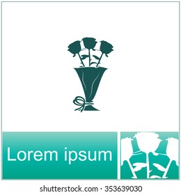 Pictograph of rose vector icon.