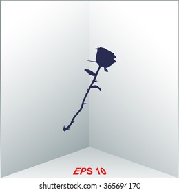 Pictograph of rose vector icon.