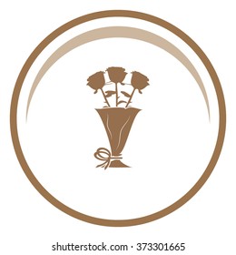 Pictograph of rose vector icon.