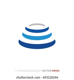 Pictograph of rounded circle stairs for icon, logo and identity designs