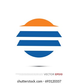 Pictograph of rounded circle stairs for icon, logo and identity designs