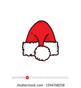 Pictograph of santa hat for template logo, icon, and identity vector designs.