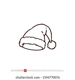 Pictograph of santa hat for template logo, icon, and identity vector designs.