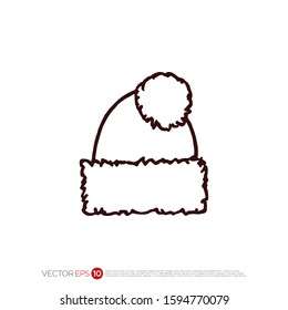 Pictograph of santa hat for template logo, icon, and identity vector designs.