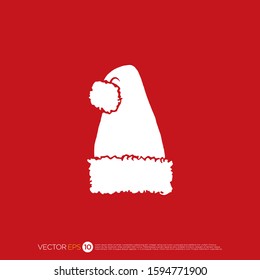 Pictograph of santa hat for template logo, icon, and identity vector designs.