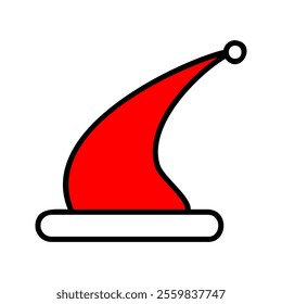 Pictograph of santa hat for template logo, icon, and identity vector designs.on white background