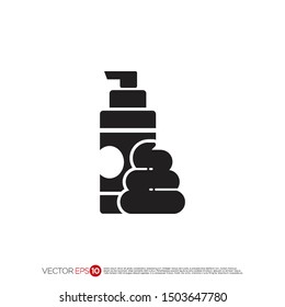 Pictograph of shaving cream for template logo, icon, and identity vector designs.