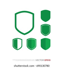 Pictograph of shield set for icon, logo and identity designs