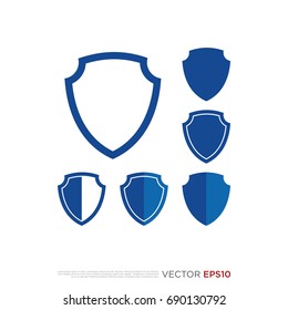 Pictograph of shield set  for icon, logo and identity designs
