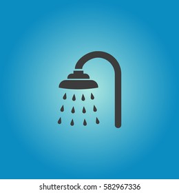 Pictograph of Shower. Flat vector illustration in black on white background.