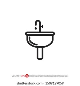 Pictograph of sink for template logo, icon, and identity vector designs.