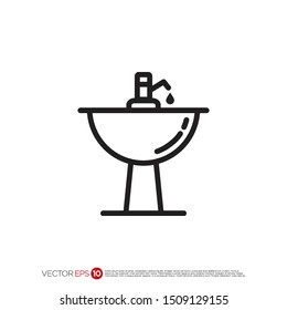 Pictograph of sink for template logo, icon, and identity vector designs.